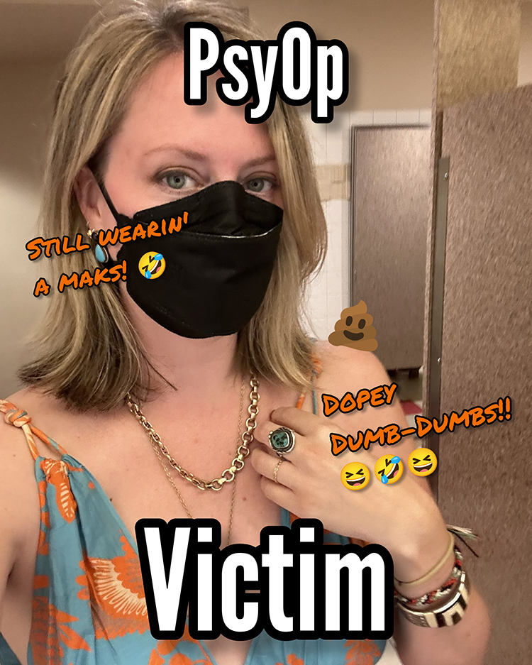 Classic American Female PsyOp Victim w/ Mask