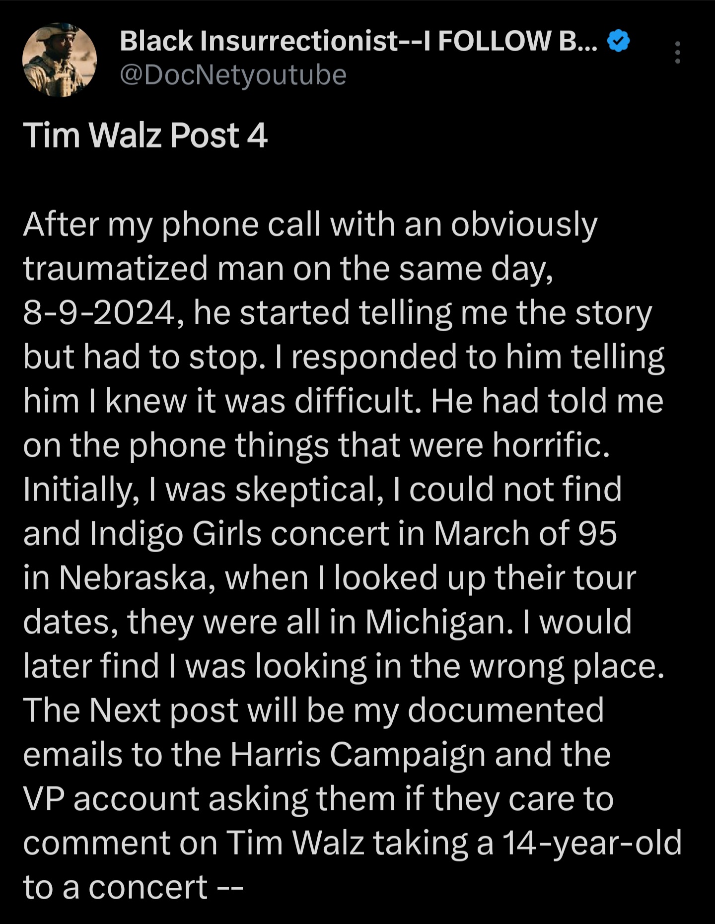 Post 4 Student sexually assaulted by Tim Walz