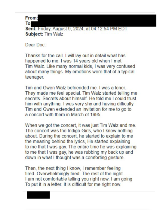 Student raped by Tim Walz in Nebraska